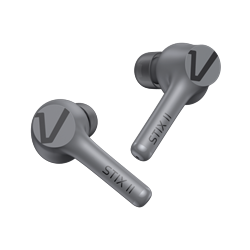 Veho Stix II True wireless earphones - Mirage Grey - Quad Pro microphones, up to 5 hrs battery life & ENC - Inc charging case